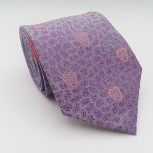 Balenciaga Tie Silk Purple Pink Geometric 3.25" Wide 54" Long Italy NEW